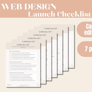 Website Launch Checklist - Web design Template, web design agreement, client onboarding, web designing, small business editable templates