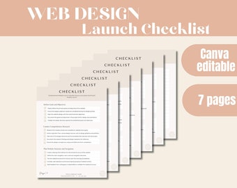 Website Launch Checklist – Web Design Client Onboarding (Canva Editable, PDF)