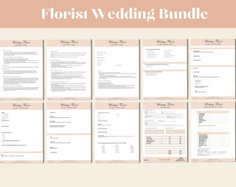 Wedding Florist Forms Bundle – Client Intake, Order & Contract (Canva, Digital Download)