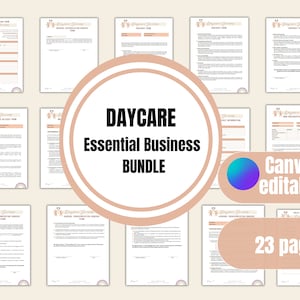 Daycare Business Bundle-  daycare, child intake form, daycare contract, Contract Form, Photo and Video Release, Medical Authorization