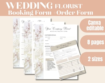 Wedding Florist Booking & Order Form – Canva Template (Digital Download)