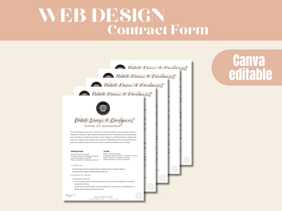Web Design Contract Form - Template, Web Design Terms of Agreement ...