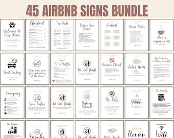 Airbnb Sign Bundle, Vacation Rental Guest Welcome Signs (Digital Download)