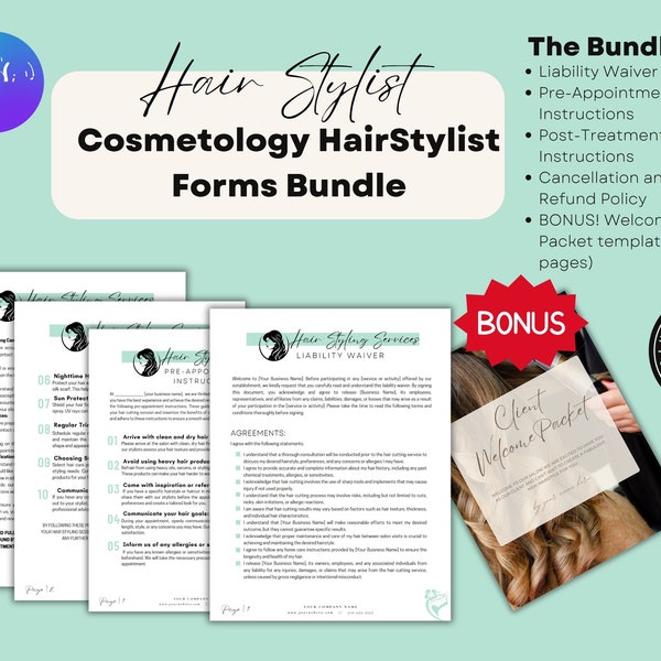 Hair Salon Forms - Etsy