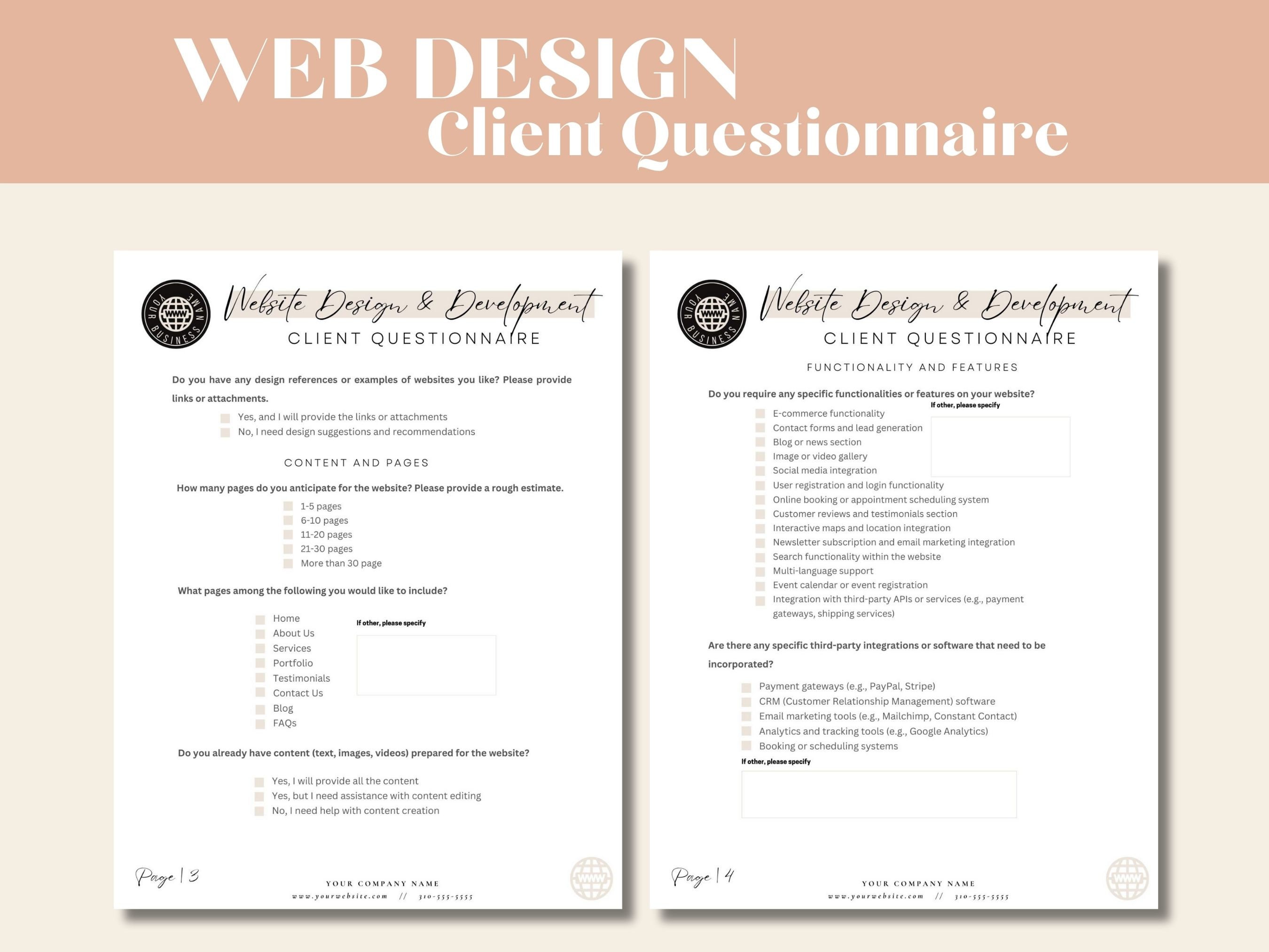  Design Client Questionnaire Template,  Design Agreement, Client