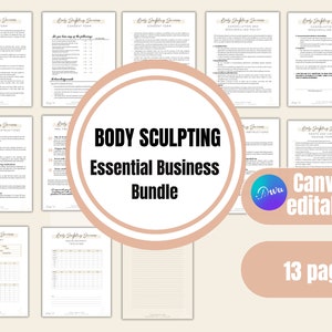 Body Sculpting forms bundle-  Consent Form, pre-treatment instructions, Aftercare, body sculpting templates, body contouring, measurements