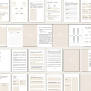 Op de afbeelding: Een set van meer dan 40 afdrukbare pagina's voor webontwikkeling, met een verscheidenheid aan sjablonen en werkbladen. De pagina's zijn ontworpen om u te helpen bij het plannen, organiseren en bijhouden van uw webontwikkelingsprojecten.