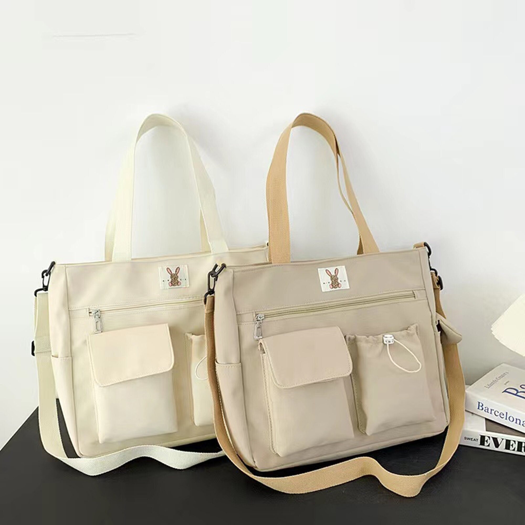 South Korea's new simple student canvas bag men and women's casual one  shoulder messenger bag handbag