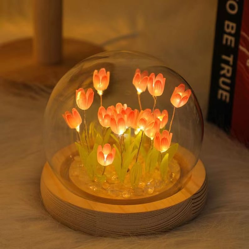 Handmade Tulip Lamp LED Tulip Night Light Flower Lamp Etsy