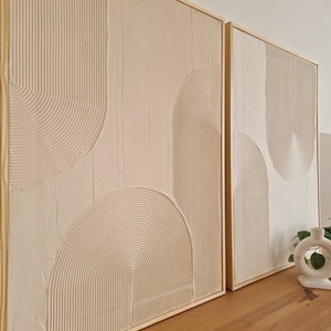 DIPTYQUE : Art mural texturé | Art minimaliste | Décoration murale | Peinture | Art mural moderne | Peinture sur toile et plâtre | Art mural |