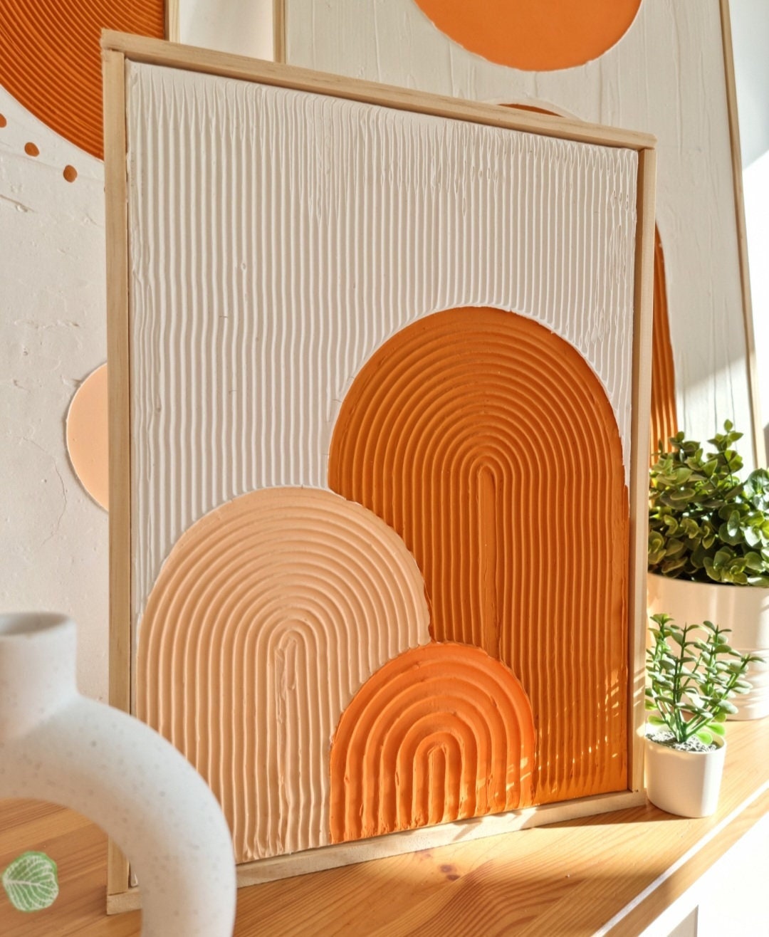 Textured Wall Art, Plaster Wall Art, Textured Art Canvas, Textured Painting, Boho Home Decor