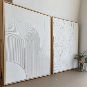 Diptyque : ART MURAL TEXTURÉ - Art mural texturé | art minimaliste | Décoration murale | Image | moderne | Œuvre d'art en plâtre