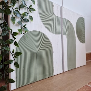 DIPTYQUE : ART TEXTURÉ - Art mural texturé | art minimaliste | Décoration murale | Image | peinture murale moderne | Toile | Peinture au plâtre