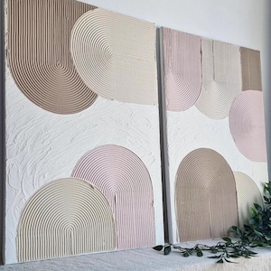 DIPTYCH: Textured Art | minimalist art wall | Wall decoration | Canvas | Modern Wall Art |Canvas Plaster Painting|Wall Art|