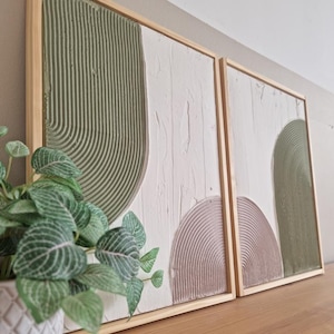 DÍPTICO: Arte de pared texturizado | arte minimalista | Decoración pared | Cuadro | Arte mural moderno |Canvas Pintura de yeso|Wall Art|