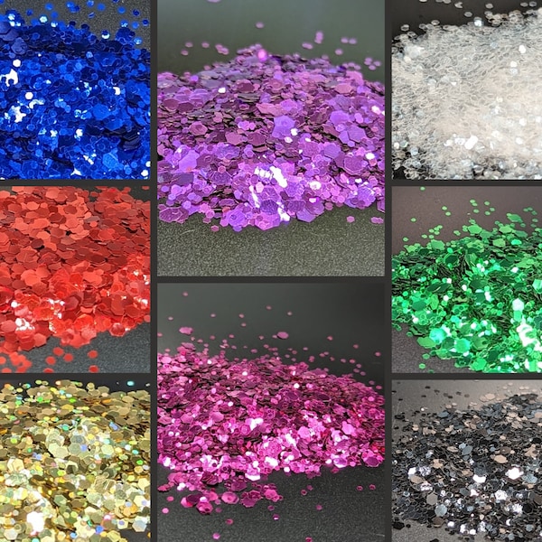 Biodegradable Glitter Solid color Eco Glitter blue green black white red purple gold