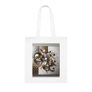 Artistic Abstract Cotton Tote Bag, Eco-Friendly Shopping Bag, Reusable Grocery Tote, Unique Gift for Art Lovers, Casual Carryall