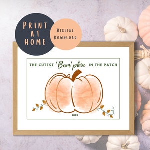 Halloween Bumpkin Activity Wall Art - DIY Craft Print for Baby, Toddler & Kids - Baby Bottom Pumpkin Keepsake Gift - Digital Printable