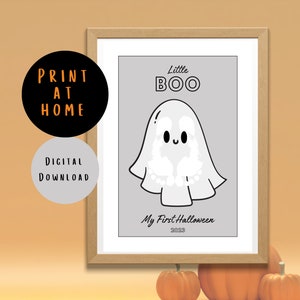 My First Halloween Ghost Footprint Handprint Craft - DIY Print for Baby, Toddler & Kids - Printable Activity Keepsake Gift - Digital