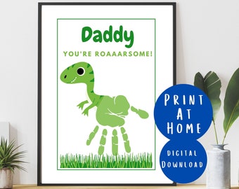 Dinosaur Handprint Art - Gift for Daddy (Digital Printable)