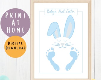 Baby's First Easter Footprint Art – DIY Craft Keepsake (Digital Printable)
