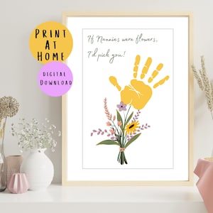 Nanny Handprint Art - Gift for Nanny or Grandparent - DIY Craft Activity for Baby, Toddler & Kids - Memory Keepsake Gift - Digital Printable
