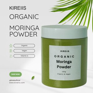 Moringa powder with super benefits.  Organic and Vegan.  Best quality