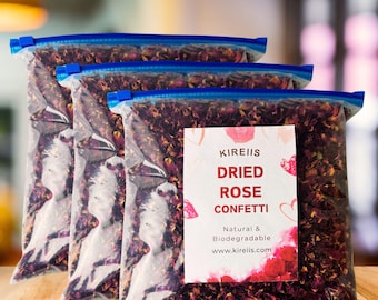 Red Rose Petal Confetti | Natural Wedding Throw, Biodegradable
