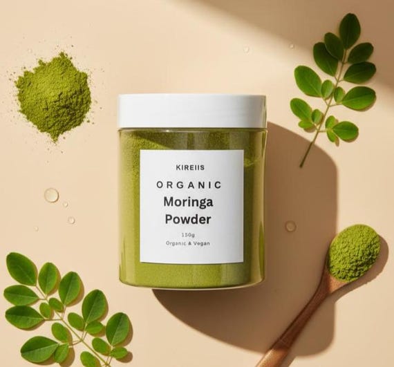 Organic Moringa Powder, Nutrient-Rich Botanical Ingredient, 150g