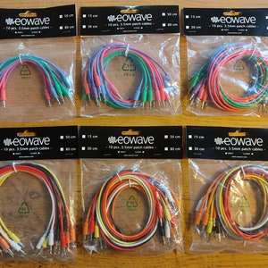 10 Câbles de raccordement EOWAVE (Eurorack) Mono , plusieurs longueurs / couleurs disponibles