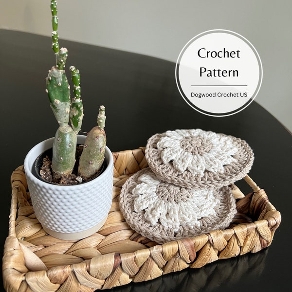 CROCHET PATTERN - Sunflower Coaster - Crochet Coaster - Crochet Sunflower Coaster - Crochet Home Decor - Crochet Kitchen Accessories - DIY