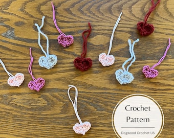 CROCHET PATTERN - Mini Heart - Crochet Heart for Crafts - Crochet Valentine's Day Decor - Crochet Valentine's Day Heart - Crochet Gift