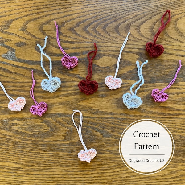 CROCHET PATTERN - Mini Heart - Crochet Heart for Crafts - Crochet Valentine's Day Decor - Crochet Valentine's Day Heart - Crochet Gift