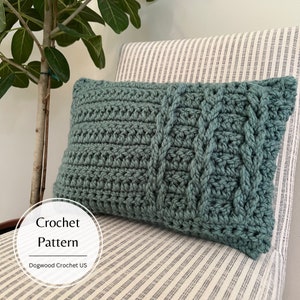 CROCHET PATTERN - Braided Pillow - DIY - Crochet Jacob&#39;s Ladder Pillow Cover - Crochet Home Decor - Crochet Throw Pillow