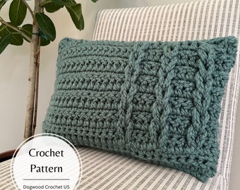 CROCHET PATTERN - Braided Pillow - DIY - Crochet Jacob's Ladder Pillow Cover - Crochet Home Decor - Crochet Throw Pillow