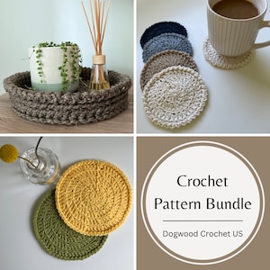 GEHAAKTE PATROONBUNDEL - Zig Zag Home Decor - Coaster - Mand - Onderzetter - Haak Easy Home Decor - Modern en minimaal haakdecor
