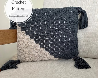 CROCHET PATTERN - Color Block C2C Pillow - Crochet Throw Pillow - Corner to Corner Crochet - Fast Crochet Pillow - Crochet Home Decor