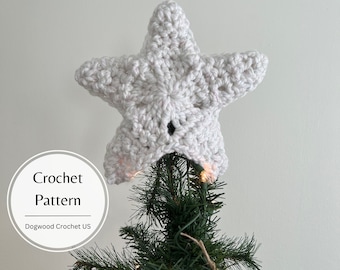 Crochet Star Tree Topper Pattern: Bulky Wool Christmas Decor (PDF Pattern)