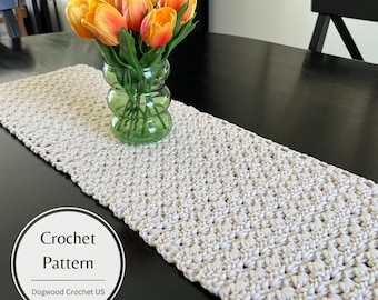 CROCHET PATTERN - Primrose Table Runner - Fast and Easy Crochet - DIY - Home Decor - Dining Accessories - Housewarming Gift - Gift for Her