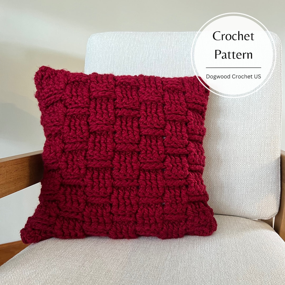 CROCHET PATTERN Basketweave Pillow DIY Crochet Basketweave Pillow Cover