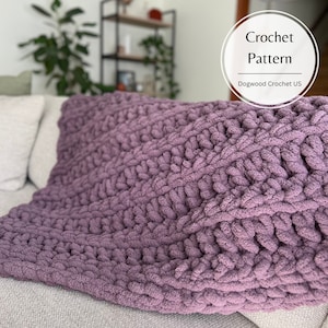 CROCHET PATTERN - Extra Chunky Throw Blanket - Fast and Easy Crochet Blanket - Home Decor - Gift for Mom - Housewarming Gift - Modern