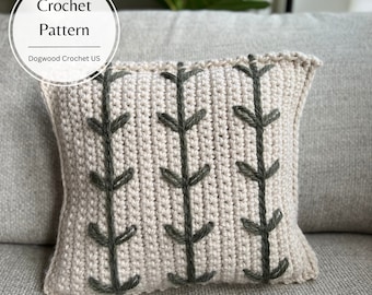Botanical Pillow Crochet Pattern: Beginner Home Decor (PDF Digital Download)