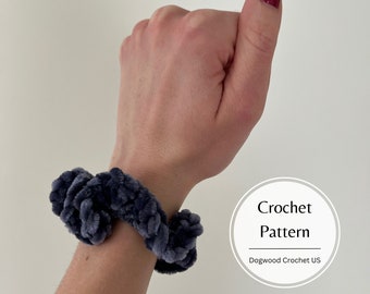 Patrón de crochet para coletero de terciopelo: accesorio para el cabello fácil de hacer (descarga digital en PDF)