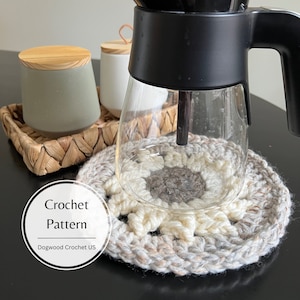 CROCHET PATTERN - Sunflower Trivet, Hot Pad, Pot Holder - Crochet Trivet - Crochet Hot Pad - Crochet Pot Holder - Crochet Home Decor - DIY