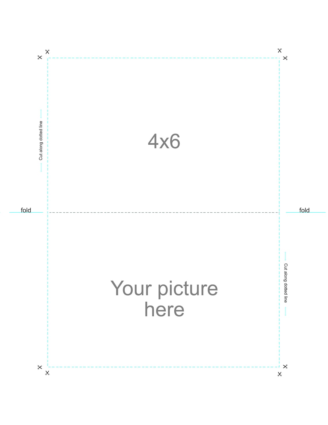 Folded Card Template for 8.5x11 Paper/ 4x6, 5x7/ PSD, PNG, JPEG, Tiff ...
