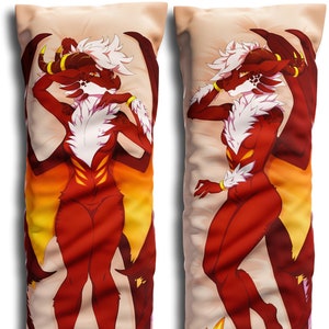 Daki Venmys - Art by Basilisk - The Red Dragon Dakimakura Furry Body Pillow Cover -Art by Basilisk-