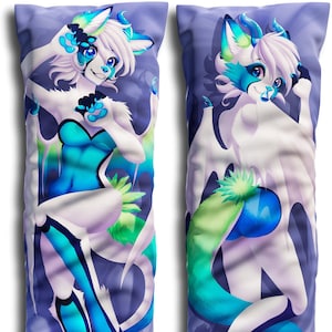 Daki Nithe - Art by BronwnieLoco - The White Dragon Dakimakura Furry Body Pillow Cover
