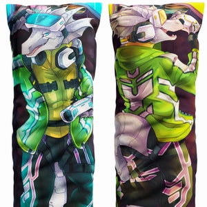 Daki Vinito - Art by Ram the Dragon - the White gamer Dragon Dakimakura Furry Body Pillow Cover