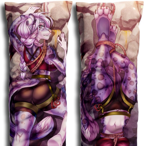 Daki Darina - Art by Cerbera - the tied up mountain climber snow leopard snep girl Dakimakura Furry Body Pillow Cover