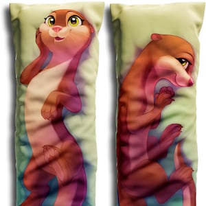 Daki - Art by Taneysha -  Kelpily the Otter cute anthro Otter girl Dakimakura sea creature Furry Body Pillow Cover